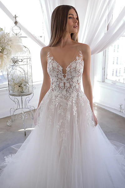 designer white wedding gowns